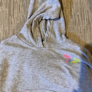 Reebok Gray Kids Hoodie with Neon Accents